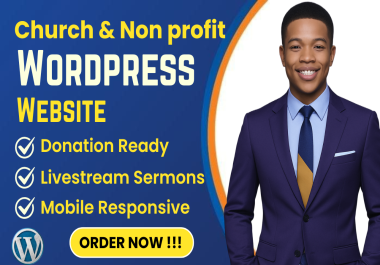 I will design church ministry charity donation nonprofit wordpress website