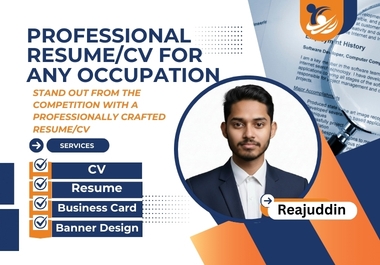 I will design a professional ATS friendly resume,  CV and cover letter