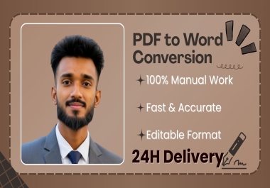 I will do professional PDF to Word conversion,  editable and accurate