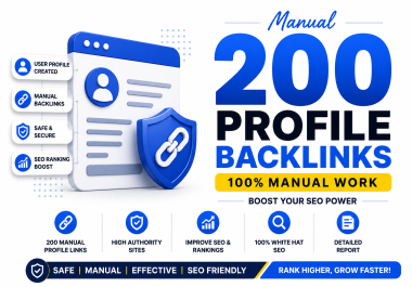 I Will Build 200 Manual High Authority Profile Backlinks for SEO