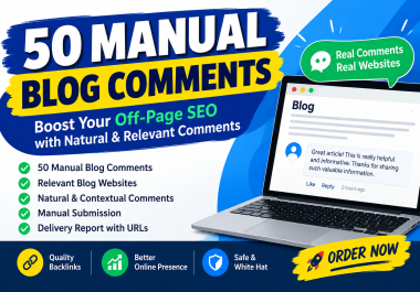 build 50 quality blog comment backlinks for your website