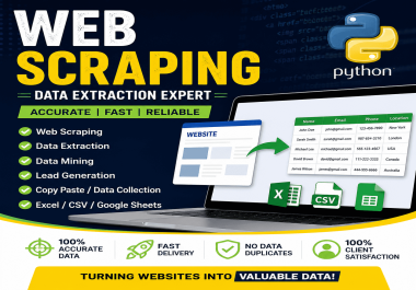 I will scrape any website data into excel or csv file
