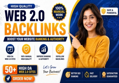 I will create high authority 60 web 2.0 backlinks for SEO ranking