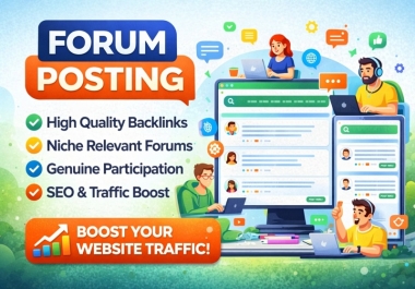 I will provide powerful 70 forum posting backlinks manually for better SEO ranking