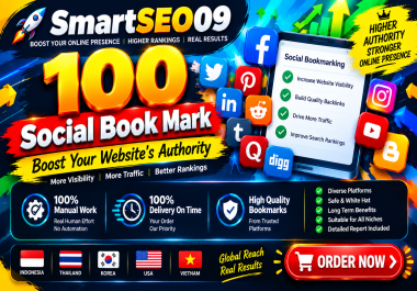 I Will do 100 Social Book Mark Boost Your Website Authority On Google