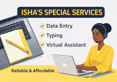 I will do fast and accurate data entry,  Typing,  Virtual Assistant