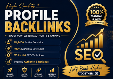 I will provide powerful profile backlinks and high DA links for SEO ranking
