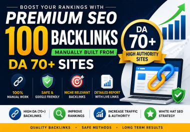 I Will Deliver 100 White Hat Backlinks from DA 70+ Niche Relevant Sites