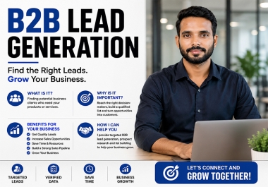 I will do targeted b2b lead generation,  lead prospecting and list building