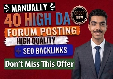 Powerfull 40 Forum Backlinks Do-Follow for rank your site Upgrade.