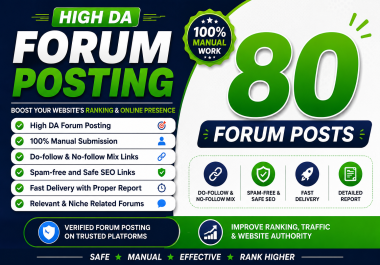 I Will Do 80 Forum Posting Backlinks For Improve Your Google Ranking