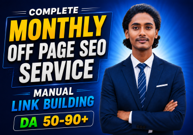 I will do monthly off page SEO service with high DA manual backlinks