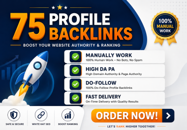 I will Create 75 Manually Profile backlink SEO