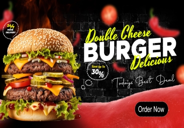 Burger Banner Social Media Banner