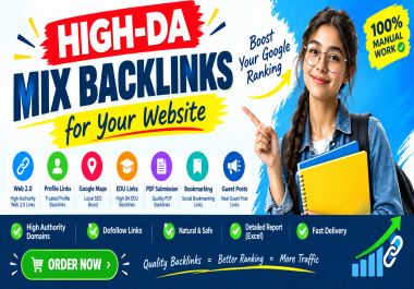 High-DA Mix Backlinks to Boost Website SEO Rankings