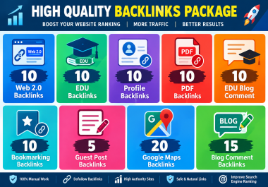 High Quality SEO Backlinks Package - 100 Manual Backlinks for Website Growth