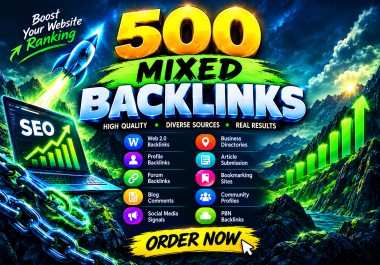 will build 500 mixed backlinks for your website with diverse SEO link sources