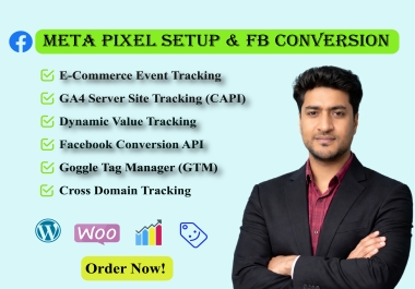 I will fix meta pixel conversion API, GA4 and tracking with GA4