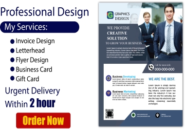 I will do invoice,  flyer,  letterhead and business card design for you