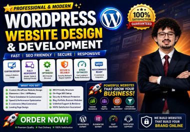 I Will Build Or Rebuild SEO Friendly Professional WordPress Website,  Landing Page & Ecommerce Store