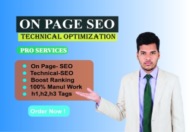 I will do optimize website onpage and technical SEO And 100 Manually work