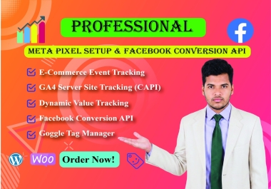 I Will Setup Meta Pixel,  Conversion API & GA4 Site Tracking.