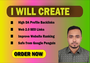 I will create high DA profile backlinks and web 2.0 Contextual SEO Links