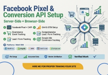 I will Setup Professional Meta Pixel,  CAPI,  and GA4 Tracking via GTM