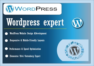 I will design a modern responsive WordPress website and optimize performance
