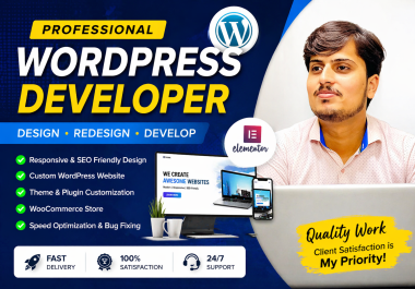 I will design,  redesign,  or develop a professional WordPress website