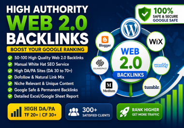I will Provide High Quality Web 2.0 Backlinks for Website SEO