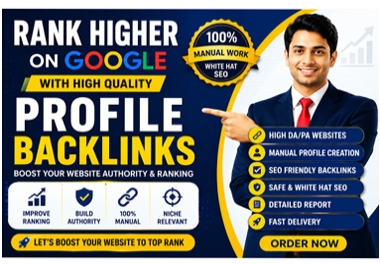 100 TOP Quality SEO Profile baclinks
