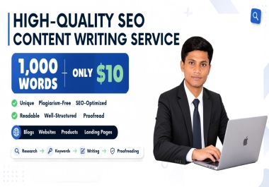 I Will Write 1000 Words of SEO Optimized Blog Posts and Website Content