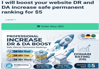 I will increase Domain Rating DR to 50+ Goal Permanent SEO Boost