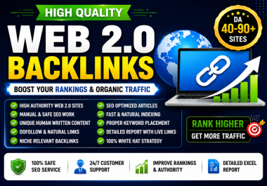 I Will Create High Quality Web 2.0 Backlinks for SEO Rankings and Organic Traffic