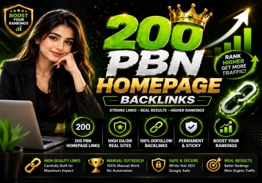 200 Powerful PBN Homepage Links from Authority Websites