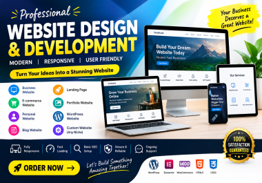 I Will Design a Modern,  Responsive & Professional Website for Your Business
