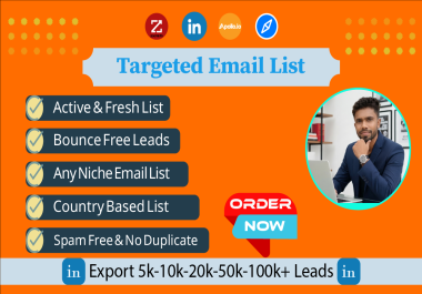 I will do B2B & B2C lead generation and web research with 100 verified emails.