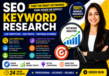 I Will Do SEO Keyword Research for Higher And Best Google Rankings for 1 PAGE
