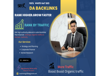 I will provide high -quality SEO Backlinks and link building with Organic Traffic