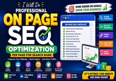 I Will Do Professional On Page SEO Optimization per page for Search Rank