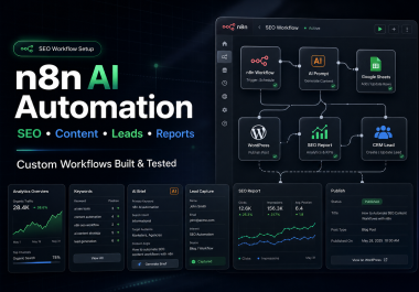 I will build n8n AI automation for SEO content,  leads and reports for y0ur business