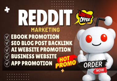 I will do reddit SEO backlink post to promote saas ai tool products web app store page