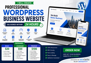 I Will Create a Professional WordPress Business Website in 24 Hours