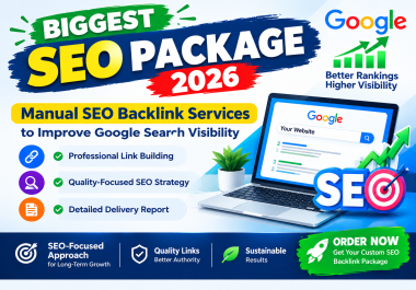 Biggest SEO Package 2026 - Manual SEO Backlinks to Improve Google Search Visibility