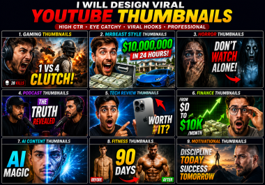 I will design viral CTR thumbnails