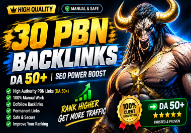 I Will Build 30 PBN Backlinks DA 50+