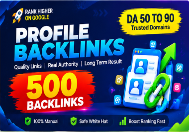 Manually Build 500 Unique Profile Backlinks From High PR Websites