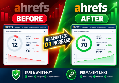 I Will Increase DR 30 to 70 Plus Fast and Safe SEO Backlinks