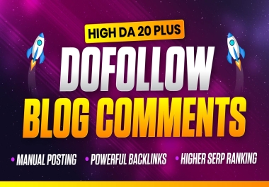 Manually Create 50 Unique Domains Dofollow Blog Comments Backlinks DA30